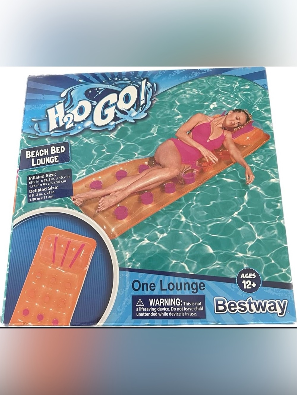 ✨MAKE OFFER✨ 3/$25 Bestway H2OGO! Beach Bed Lounge Inflatable Pool Float, 69 in